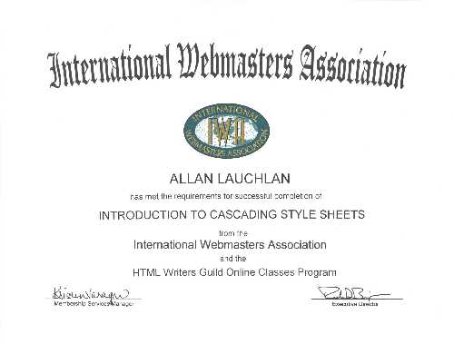 IWA Introduction to CSS Certificate