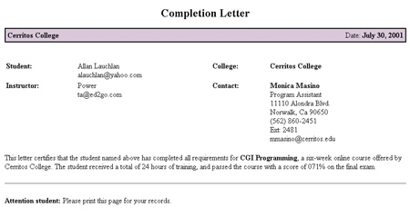 Ed to Go CGI Programming Certificate